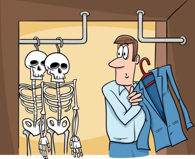 iskeletler dolaba karikatür