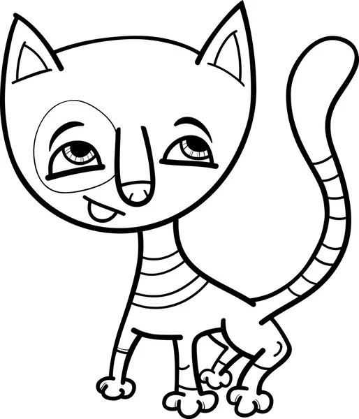 Gatito dibujos animados para colorear página — Archivo Imágenes Vectoriales