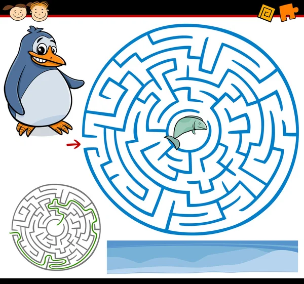 Cartoon maze or labyrinth game — Stock Vector