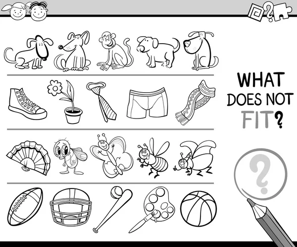 What does not fit game cartoon — Stock Vector