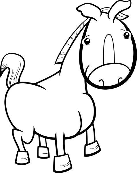 Poco caballo o potro para colorear página — Vector de stock