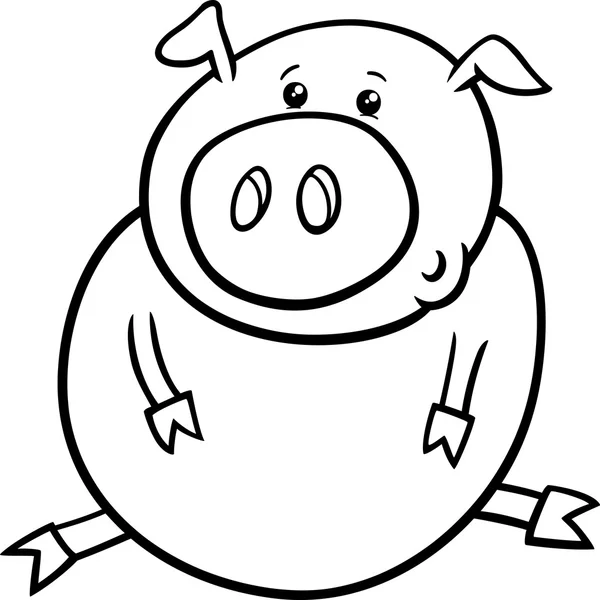 Little pig or piglet coloring page — Stock Vector