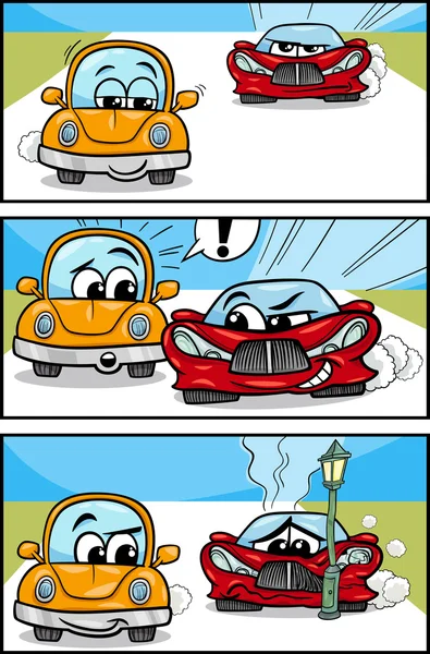 Autos Cartoon Comic Story — Stockvektor