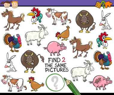find same picture game cartoon clipart