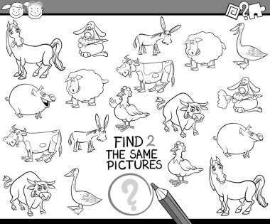 find same pictures game cartoon clipart