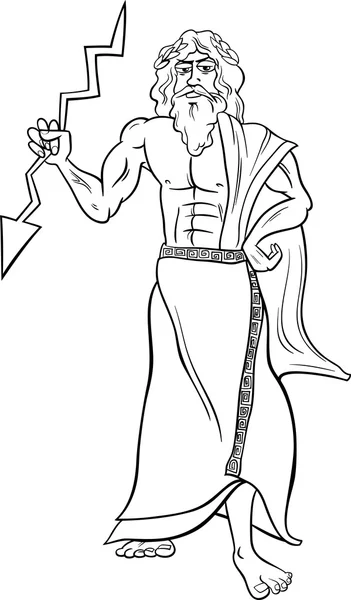 Grec dieu zeus coloriage page — Image vectorielle