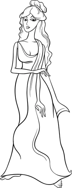 Página para colorear diosa griega afrodita — Vector de stock