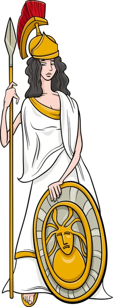 Diosa griega athena dibujos animados — Vector de stock