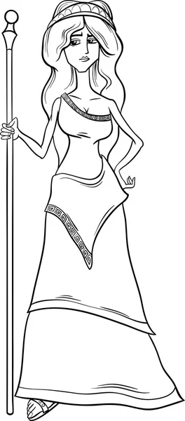 Greek goddess hera coloring page — Stock Vector