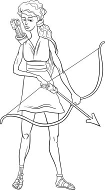 Yunan tanrıça artemis sayfa boyama