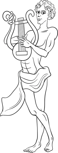 Greek god apollo coloring page — Stock Vector