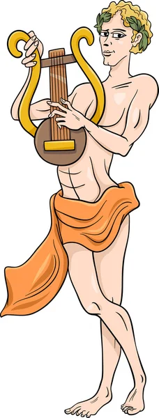 Greek god apollo cartoon illustration — Stock Vector