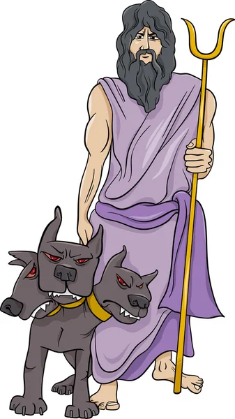 Griego dios hades dibujos animados ilustración — Vector de stock