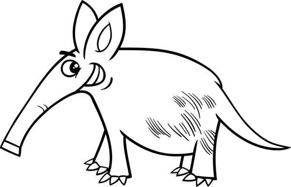 Aardvark pagina da colorare cartone animato — Vettoriale Stock