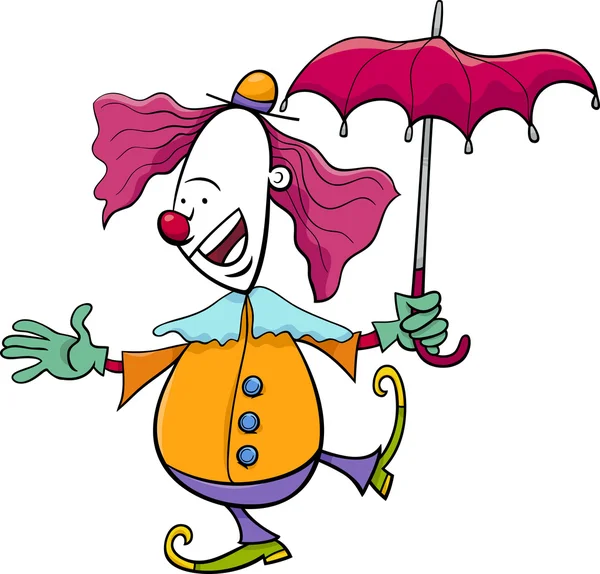 Circo clown cartone animato illustrazione — Vettoriale Stock