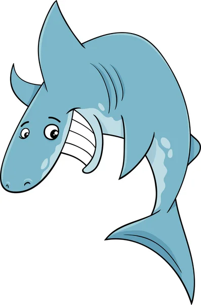 Ilustración de dibujos animados de peces tiburón — Vector de stock