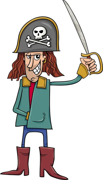 Divertida ilustración de dibujos animados pirata — Vector de stock