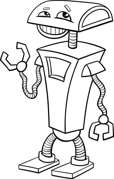 Robot cartoon målarbok — Stock vektor