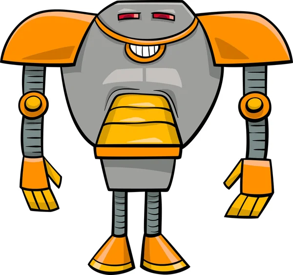 Robot personaggio cartone animato illustrazione — Vettoriale Stock