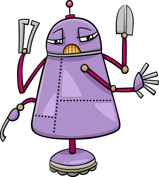 Robot karakter cartoon afbeelding — Stockvector