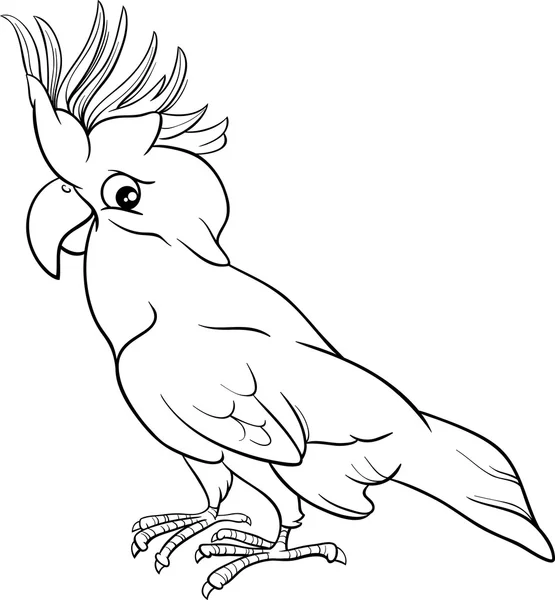 Kakadu papagáj színező oldal — Stock Vector