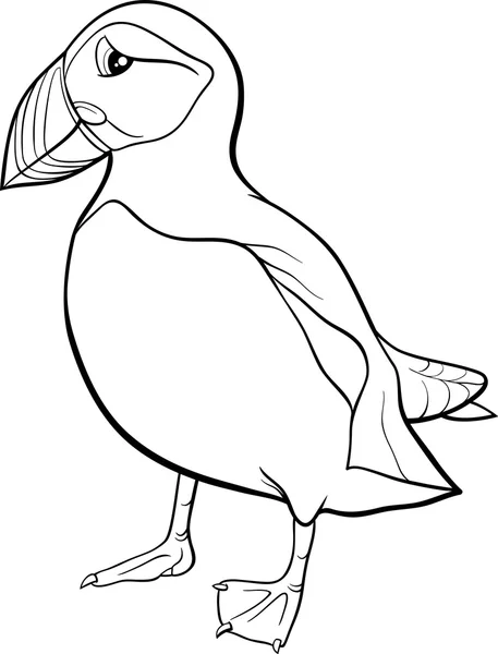 Puffin cartoon coloring page — Stock Vector