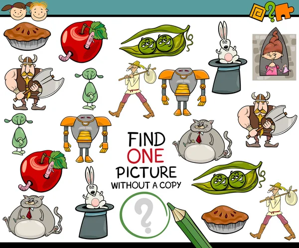 Trouver une seule image jeu de dessin animé — Image vectorielle