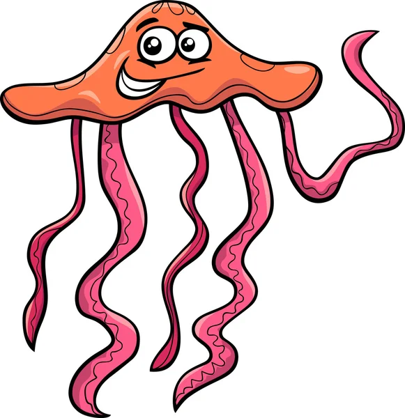 Meduze de mare desene animate ilustrare — Vector de stoc