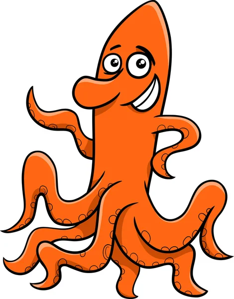 Zee octopus cartoon afbeelding — Stockvector