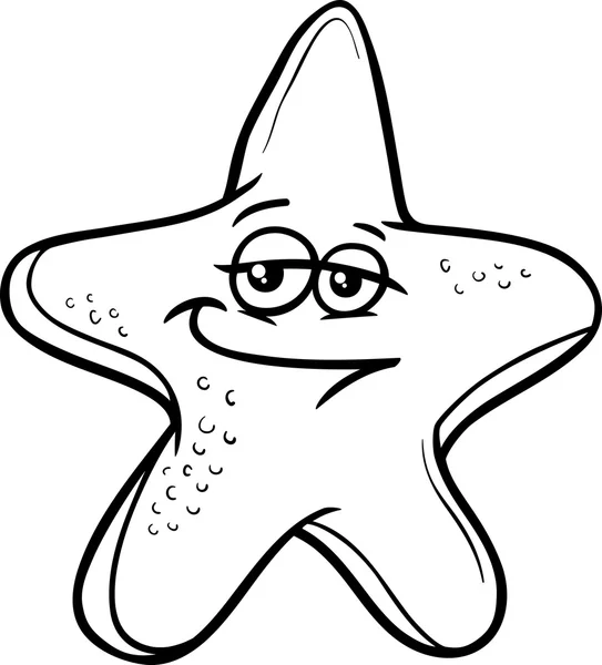 Starfish cartoon coloring page — Stock Vector