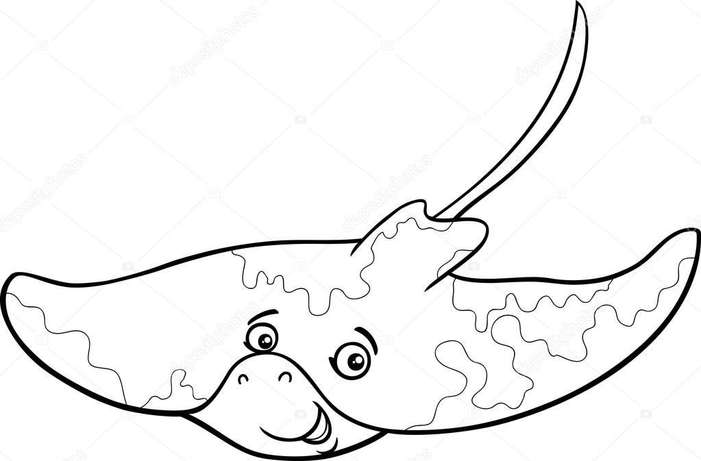 Ray Vis Cartoon Kleurplaat Stockvector Izakowski 75537535