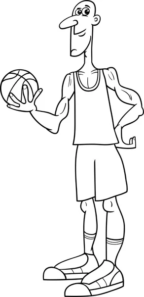 Basketball player coloring page — 스톡 벡터