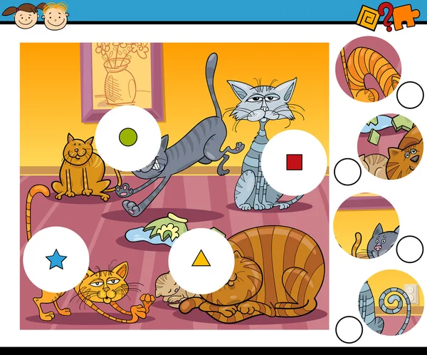 Match the pieces game cartoon — Διανυσματικό Αρχείο