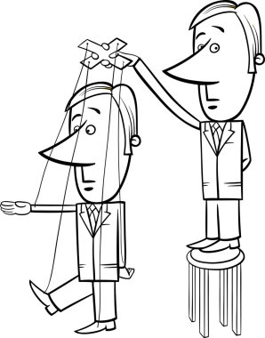 puppet businessman cartoon illustration clipart