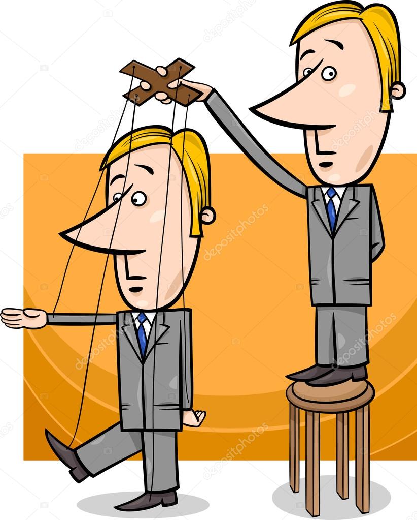 puppet businessman concept cartoon