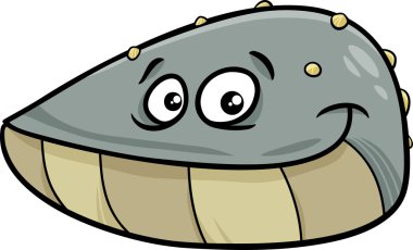 Midye yumuşakça çizgi film illüstrasyon