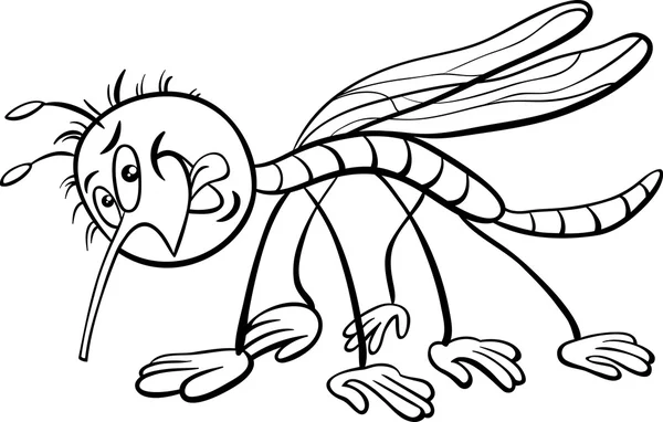 Mygga karaktär målarbok — Stock vektor