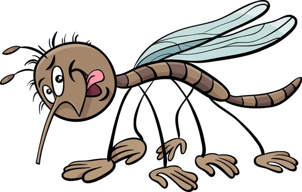 Mosquito character cartoon illustration — Stock Vector