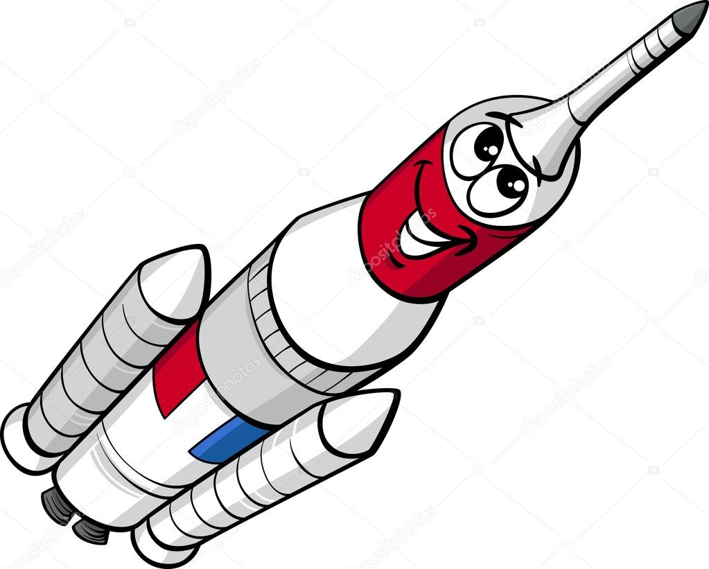 space rocket cartoon illustration