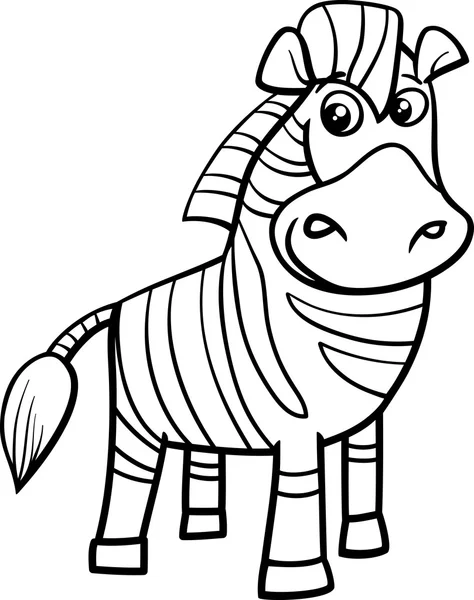 Pagina da colorare cartone animato zebra — Vettoriale Stock