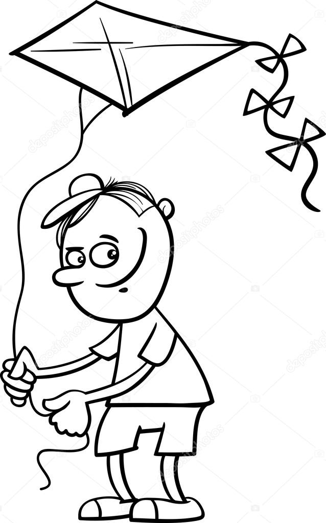 boy with kite coloring page — Stock Vector © izakowski #78599720 boy with kite coloring page — Stock Vector © izakowski #78599720