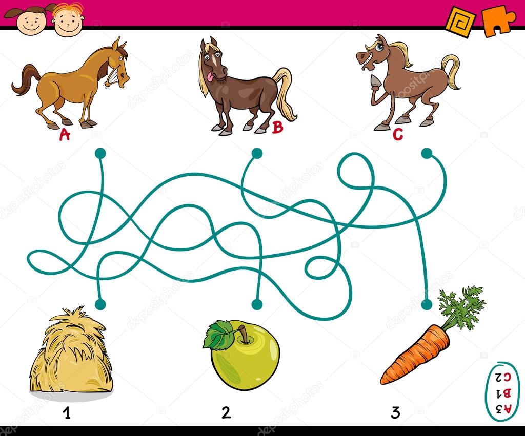 paths or maze cartoon task