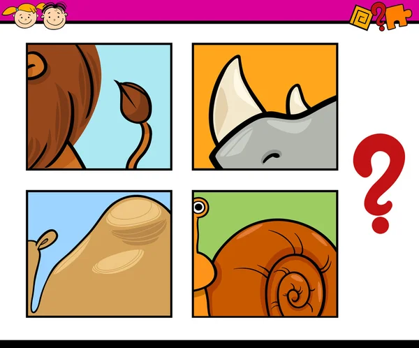 Rompecabezas animal preescolar juego — Archivo Imágenes Vectoriales