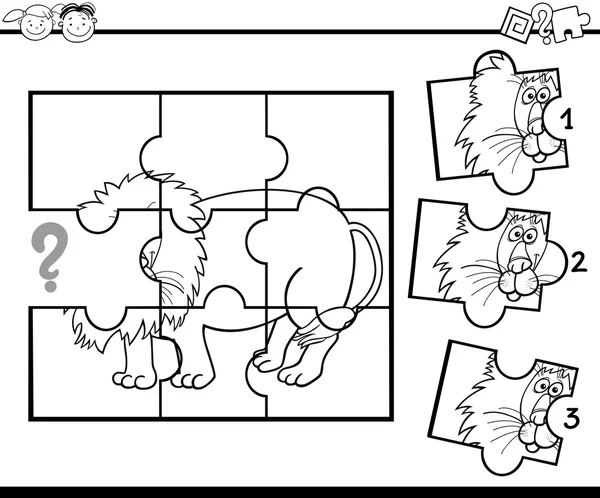 Animal puzzle jeu de coloriage — Image vectorielle
