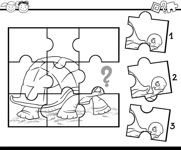 Preschool jigsaw coloring game — Stock Vector