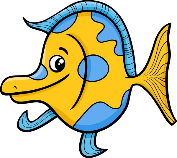 Ilustración de dibujos animados de peces exóticos — Vector de stock