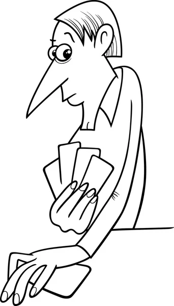 Homem jogando cartas desenhos animados —  Vetores de Stock