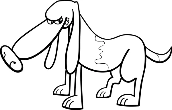 Cartoon dog coloring page — Stock Vector