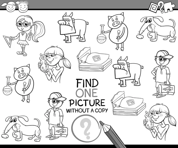 Find one picture task for kids — Stock Vector