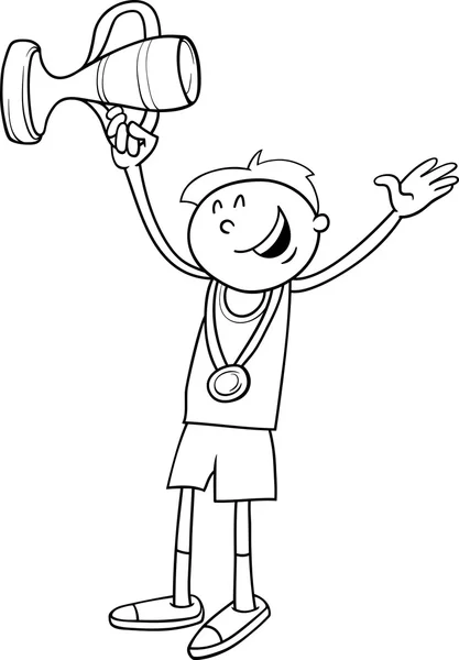 Boy winner coloring page Royalty Free Stock Illustrations